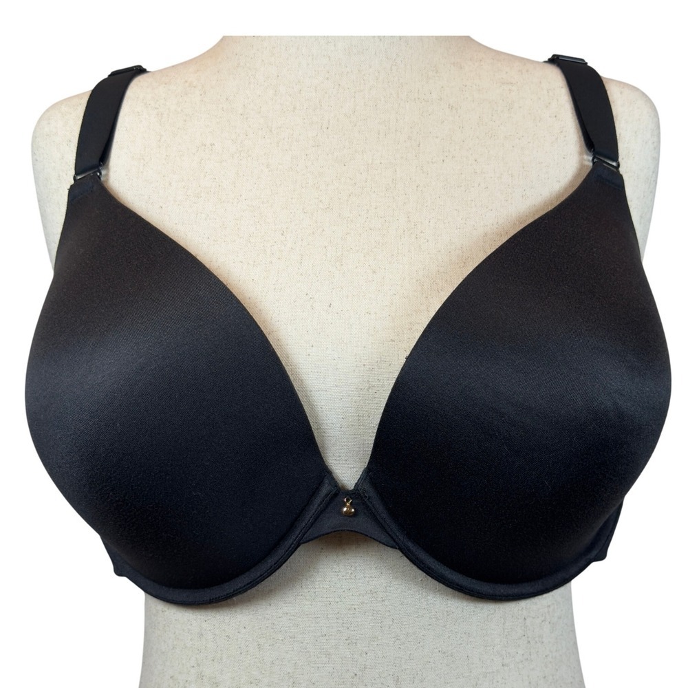 Cacique Black Full Coverage Underwire Bra Back Smoothing Light Lining size 44DDD